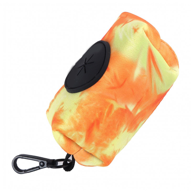 Dog Waste Bag Dispenser Portable Durable Oxford Fabric with Metal Clip for Outdoor Use Orange