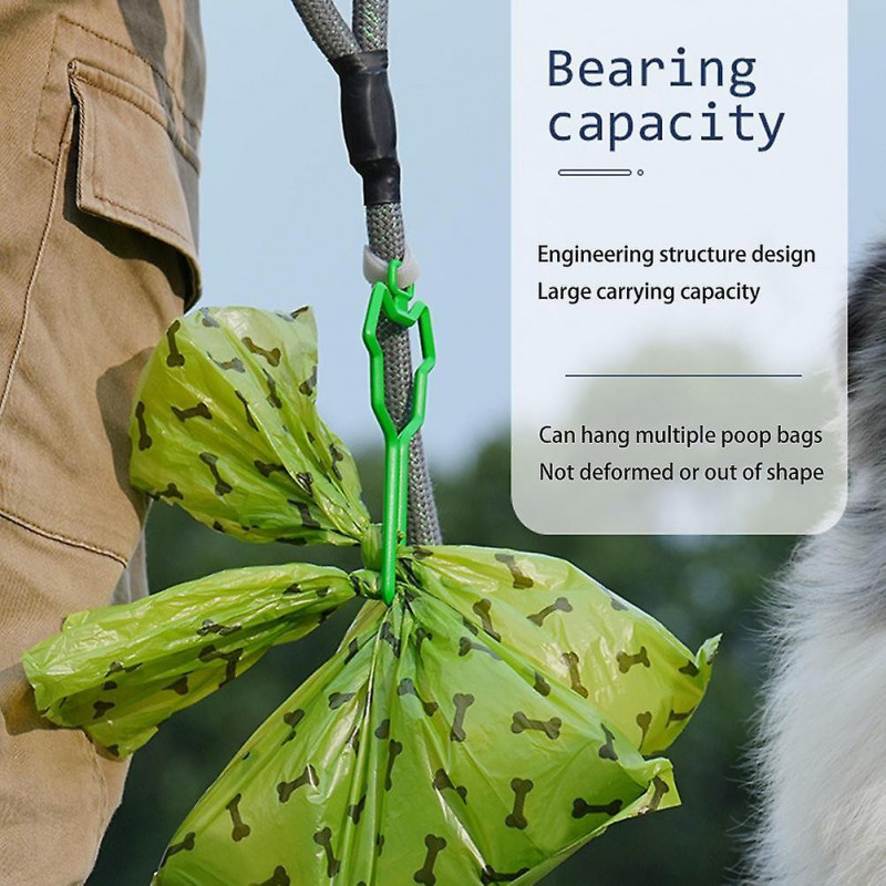 Dog Poop Bag Holder for Leash 2 PCS Hands Free Clip Dispenser for Walking and Traction Rope