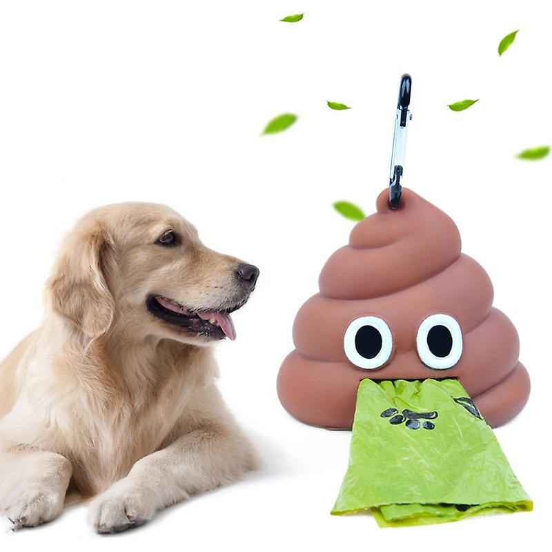 Pet Garbage Bag Dispenser Portable Storage Box with Metal Hook for Reusable Poop Bags