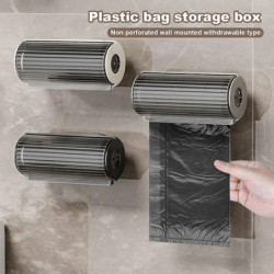 Wall Hanging Plastic Bag Box Multipurpose Garbage Bag Storage Case for Living Room Kitchen