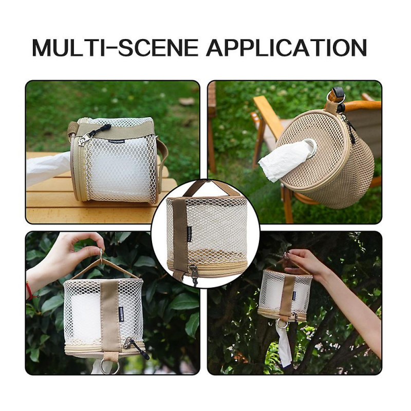 Hanging Hook Zipper Tissue Holder Portable Stylish Paper Container For Beach Room Rv
