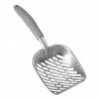 Long-Handled Metal Litter Scoop for Cats and Dogs - Effortless Pet Waste Removal with Non-Slip Grip