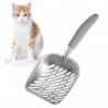 Long-Handled Metal Litter Scoop for Cats and Dogs - Effortless Pet Waste Removal with Non-Slip Grip