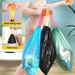 1 rouleau Sac à ordures Type de cordon de serrage Garder propre Grande capacité Cuisine jetable Poubelle Nettoyage [...]