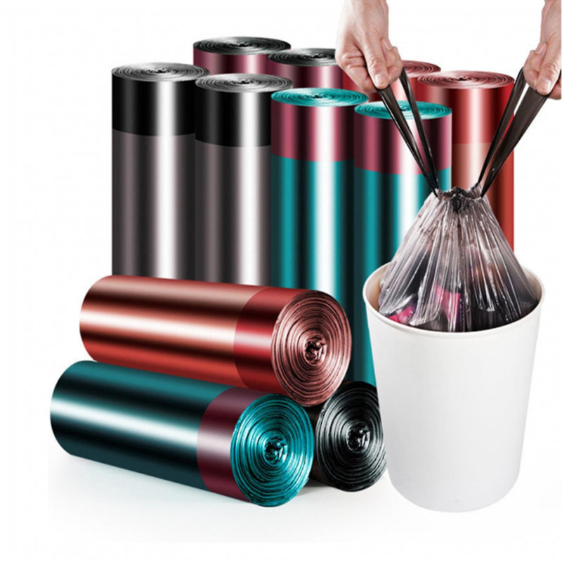 1 rouleau Sac à ordures Type de cordon de serrage Garder propre Grande capacité Cuisine jetable Poubelle Nettoyage [...]