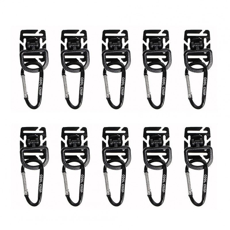 Webbing Lanyard Hanging Hook With 10pcs Plastic Steel Buckle Hanging Buckle For Fishing Hiking