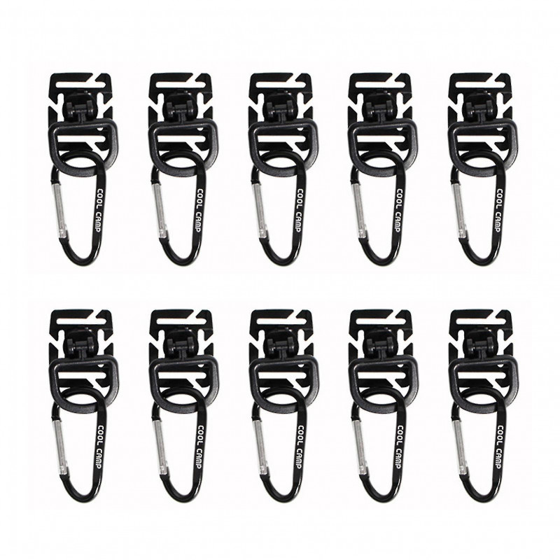 Webbing Lanyard Hanging Hook With 10pcs Plastic Steel Buckle Hanging Buckle For Fishing Hiking
