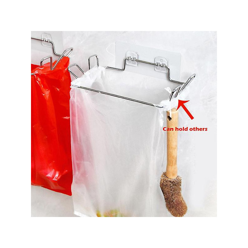 Kitchen Trash Rack Cabinet Door Garbage Bags Holder