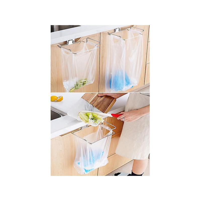 Kitchen Trash Rack Cabinet Door Garbage Bags Holder