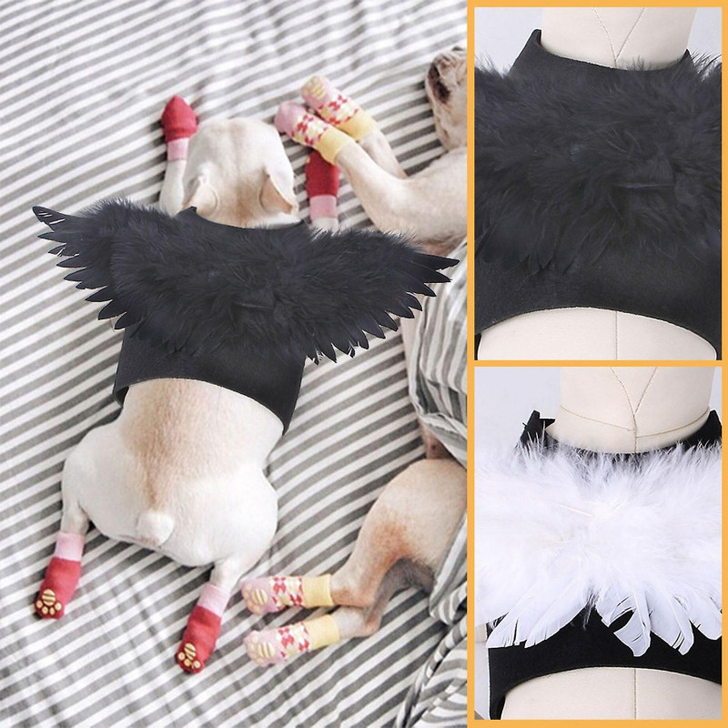 Dog Angel Wings Realistic Looking Ultra-Light Allergy Free Enhance Atmosphere Felt Cloth Pet Hallowe