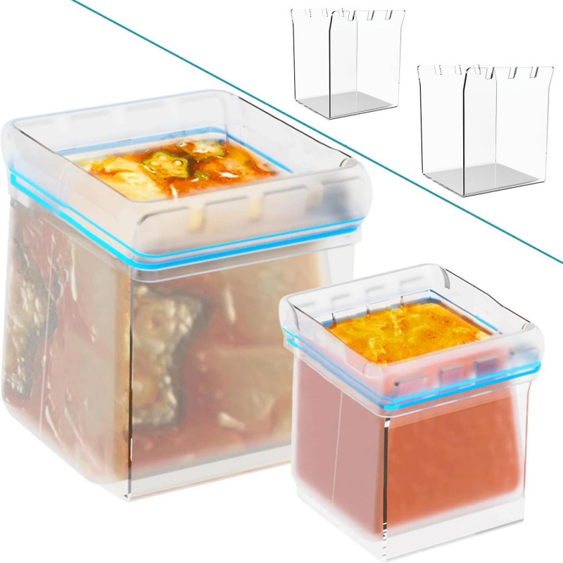 1Pc/1 Set Acrylic Zipper Bag Holder Practical Kitchen Tool Jagged Zipper Bag Holder for Easy Storage