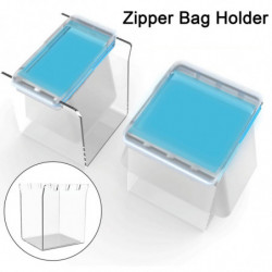 1Pc/1 Set Acrylic Zipper Bag Holder Practical Kitchen Tool Jagged Zipper Bag Holder for Easy Storage