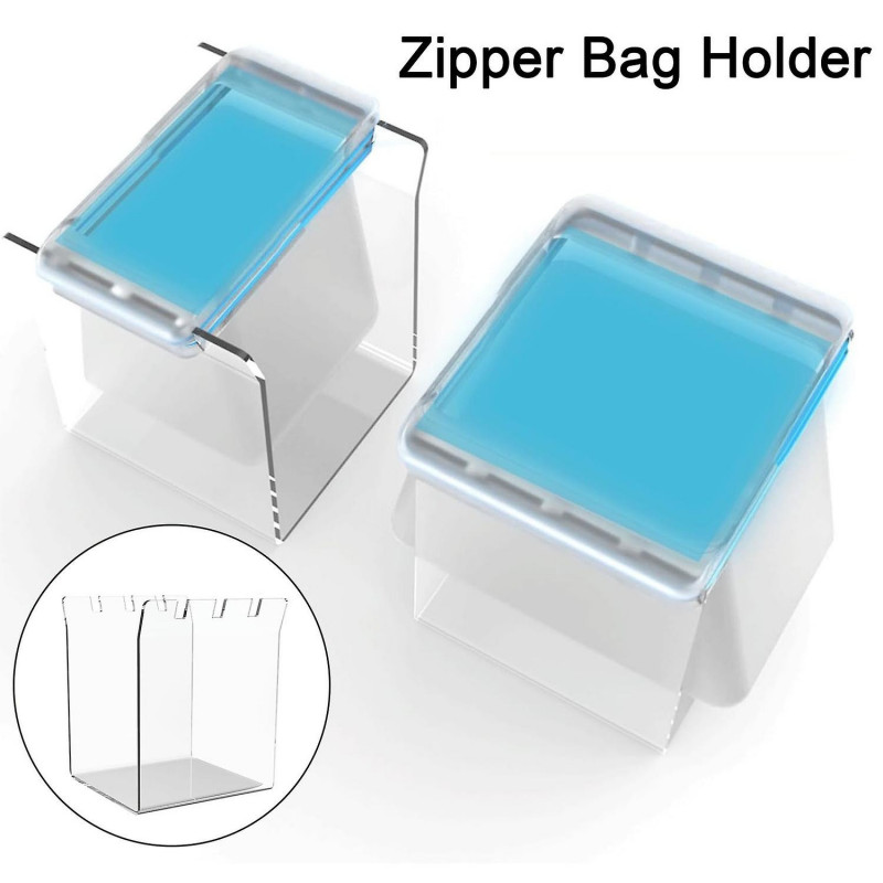 1Pc/1 Set Acrylic Zipper Bag Holder Practical Kitchen Tool Jagged Zipper Bag Holder for Easy Storage
