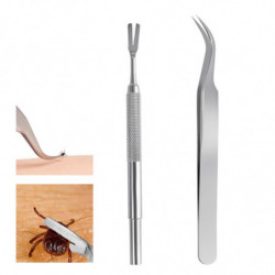 1 Set Flea Clip Ergonomics Handle Solid Convenient Safe Simple Operation Removing Ticks Pet Cat Dog