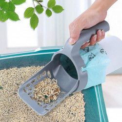 Litter Shovel Cleaning Litter Scooper One-piece Portable Litter Box Cleaning Tool Pet Supplies