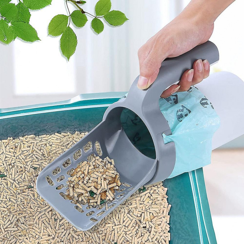 Litter Shovel Cleaning Litter Scooper One-piece Portable Litter Box Cleaning Tool Pet Supplies