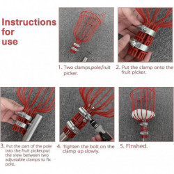 Outil de cueillette de fruits, poteau de cueillette de pommes de 160 cm avec panier réglable, longue poignée, [...]