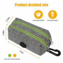 Dog Poo Bag Holder Pet Waste Bag Dispenser With 2 Zippers, Spring Fastener And Durable (2 Pcs)