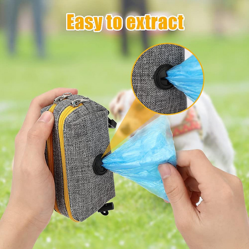 Dog Poo Bag Holder Pet Waste Bag Dispenser With 2 Zippers, Spring Fastener And Durable (2 Pcs)