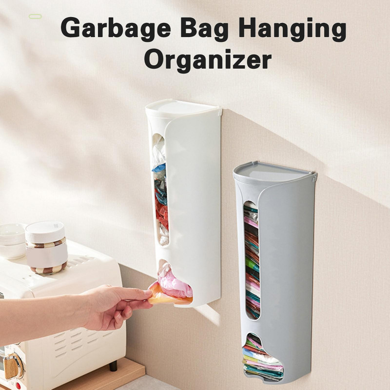 Waste Bag Box Large Capacity Punch-free Self Adhesive with Lid Store Garbage Bag Hanging Organizer Household [...]