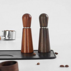 Espresso Distribution Tool with Holder 304 Stainless Steel 8 Needles Natural Wood Handle Espresso