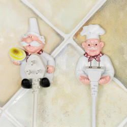 2pcs Plug Holders Convenient Cartoon Chef Eco-friendly Punch-free Easy To Use Wire Storage Resin Power Line [...]