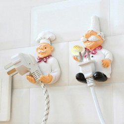2pcs Plug Holders Convenient Cartoon Chef Eco-friendly Punch-free Easy To Use Wire Storage Resin Power Line [...]