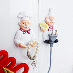 2pcs Plug Holders Convenient Cartoon Chef Eco-friendly Punch-free Easy To Use Wire Storage Resin Power Line [...]