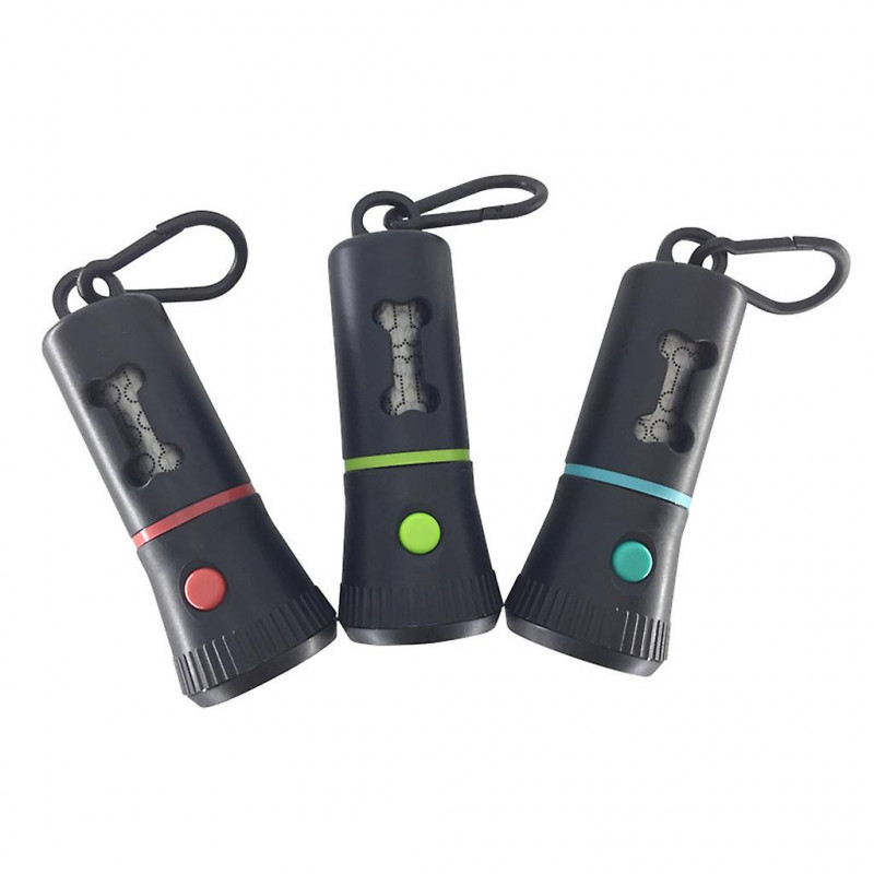 Distributeur de sac de caca de chien avec lampe de poche led nettoyage des déchets Boîte à ordures pour Carrier [...]