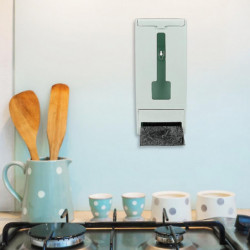 Kitchen Wall Mounted Blue Plastic Bag Dispenser Garbage Trash Bags Storage Box Organizer Holder