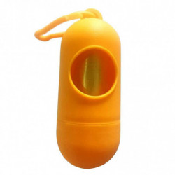 Plastic Dog Poo Bag Dispensers + Bags For Pet Waste Poop Orange