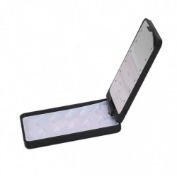 360 Rotation False Eyelash Holder Storage Case With Led Light Mirror White