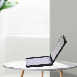 360 Rotation False Eyelash Holder Storage Case With Led Light Mirror White