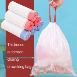 20pcs/roll Garbage Bag Leak-proof Strong Load-bearing Drawstring Tie Design Disposable Portable Automatic Closing [...]