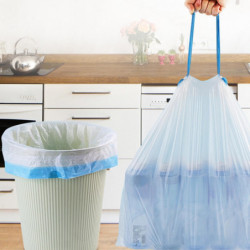 20pcs/roll Garbage Bag Leak-proof Strong Load-bearing Drawstring Tie Design Disposable Portable Automatic Closing [...]