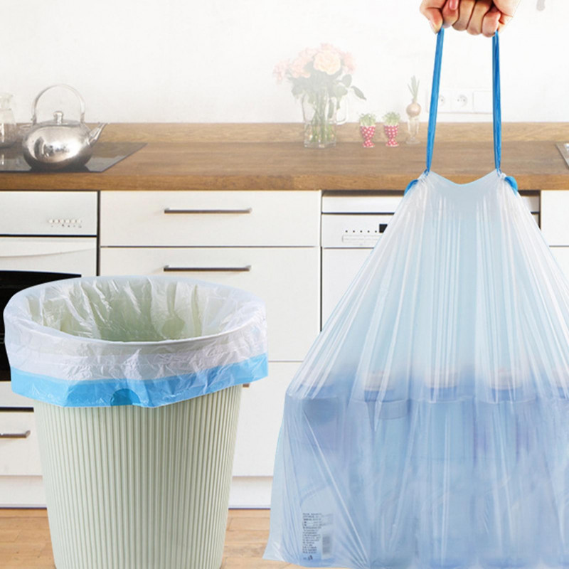 20pcs/roll Garbage Bag Leak-proof Strong Load-bearing Drawstring Tie Design Disposable Portable Automatic Closing [...]