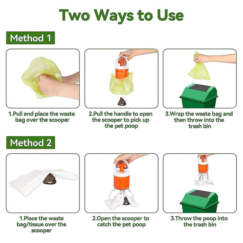 Portable Dog Pooper With 90 Bags, 2-in-1 Dog Pooper For , Medium And Small , Flexible 4 Claws, Leak-proof Portable Dog Pooper With 90 Bags, 2-in-1 Dog Pooper For , Medium And Small , Flexible 4 Claws, Leak-proof