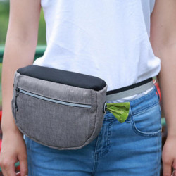 Sac de nourriture pour chien d’entraînement, sac de marche portable à fermeture automatique avec sangle réglable - Gris Sac de nourriture pour chien d’entraînement, sac de marche portable à fermeture automatique avec sangle réglable - Gris