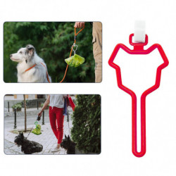 3xdog Poop Bag Holder Waste Bag Carrier Adjustable For Leash Pet Supply Red