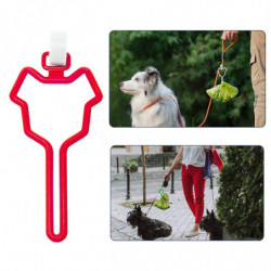 3xdog Poop Bag Holder Waste Bag Carrier Adjustable For Leash Pet Supply Red