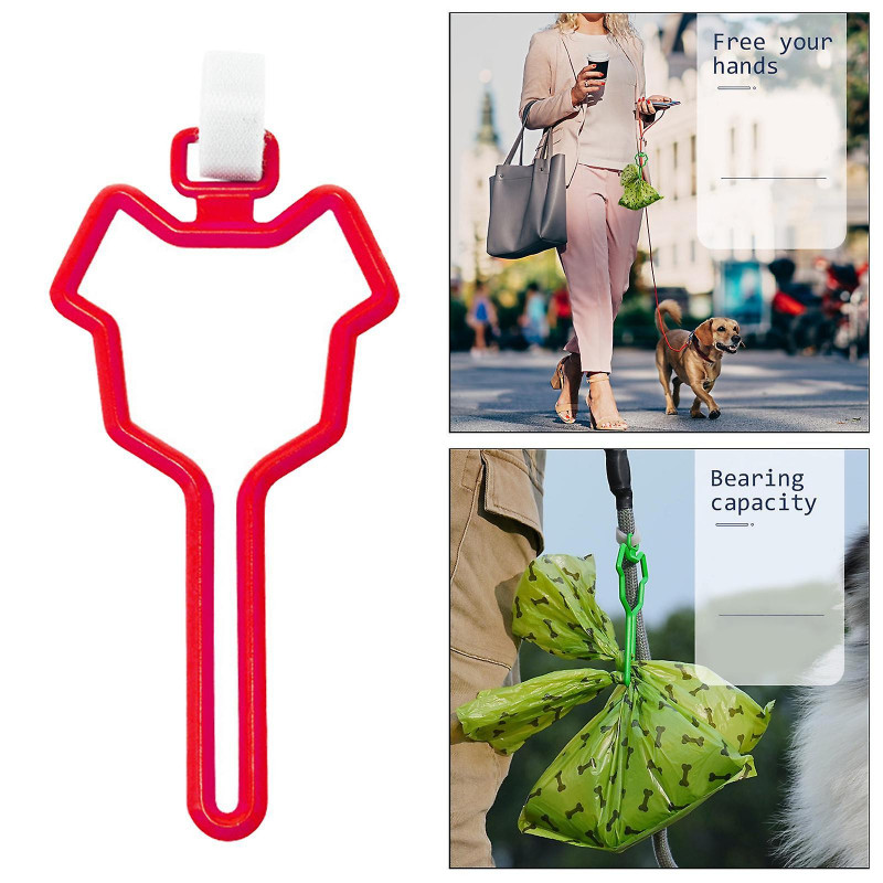 3xdog Poop Bag Holder Waste Bag Carrier Adjustable For Leash Pet Supply Red