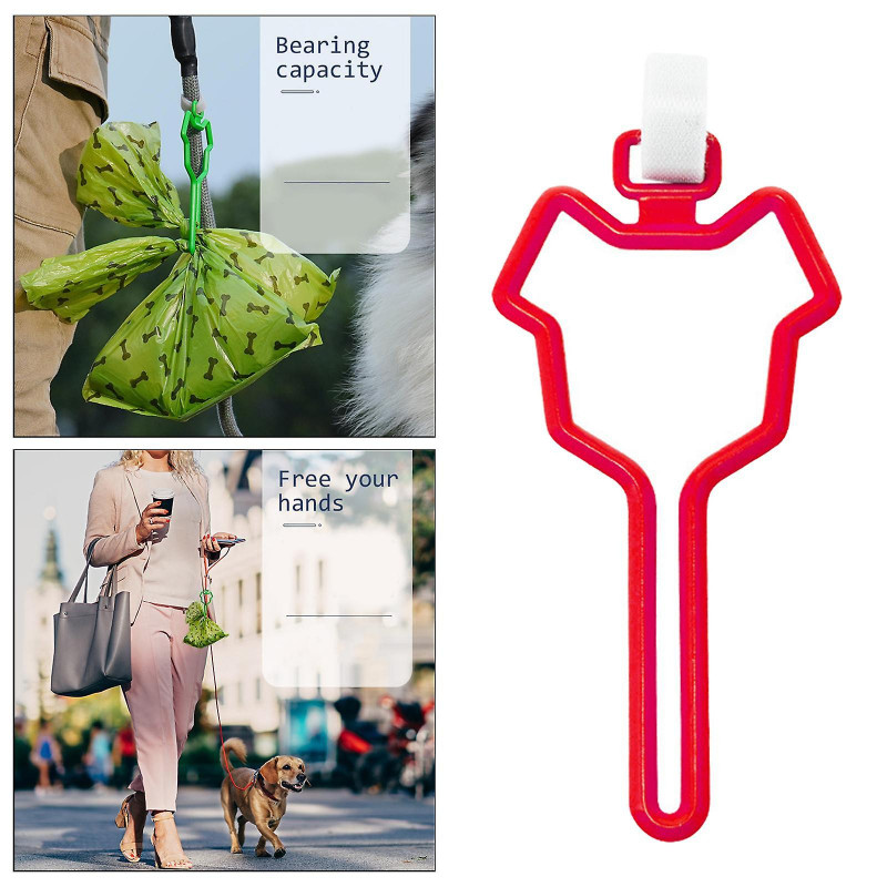 3xdog Poop Bag Holder Waste Bag Carrier Adjustable For Leash Pet Supply Red