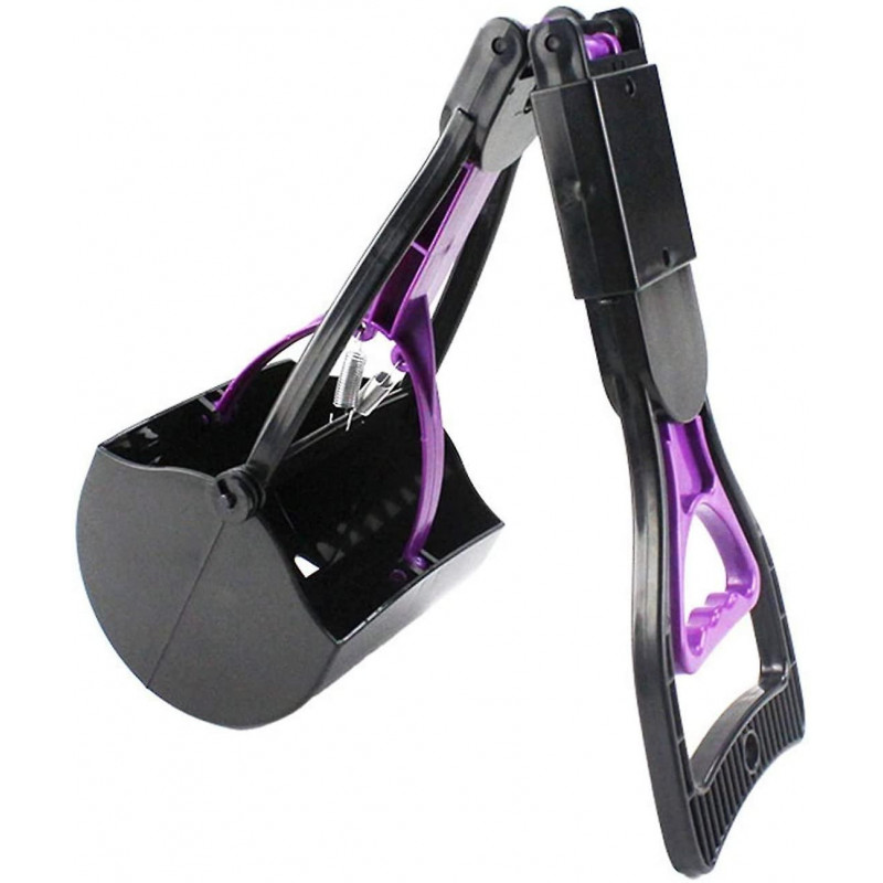 Pet Pooper Scooper for Dogs, Portable Dog Pooper Scooper with Long Handle, Foldable Dog Poop Waste Pick Up Rake