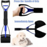 Pet Pooper Scooper for Dogs, Portable Dog Pooper Scooper with Long Handle, Foldable Dog Poop Waste Pick Up Rake