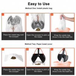 Pet Pooper Scooper for Dogs, Portable Dog Pooper Scooper with Long Handle, Foldable Dog Poop Waste Pick Up Rake