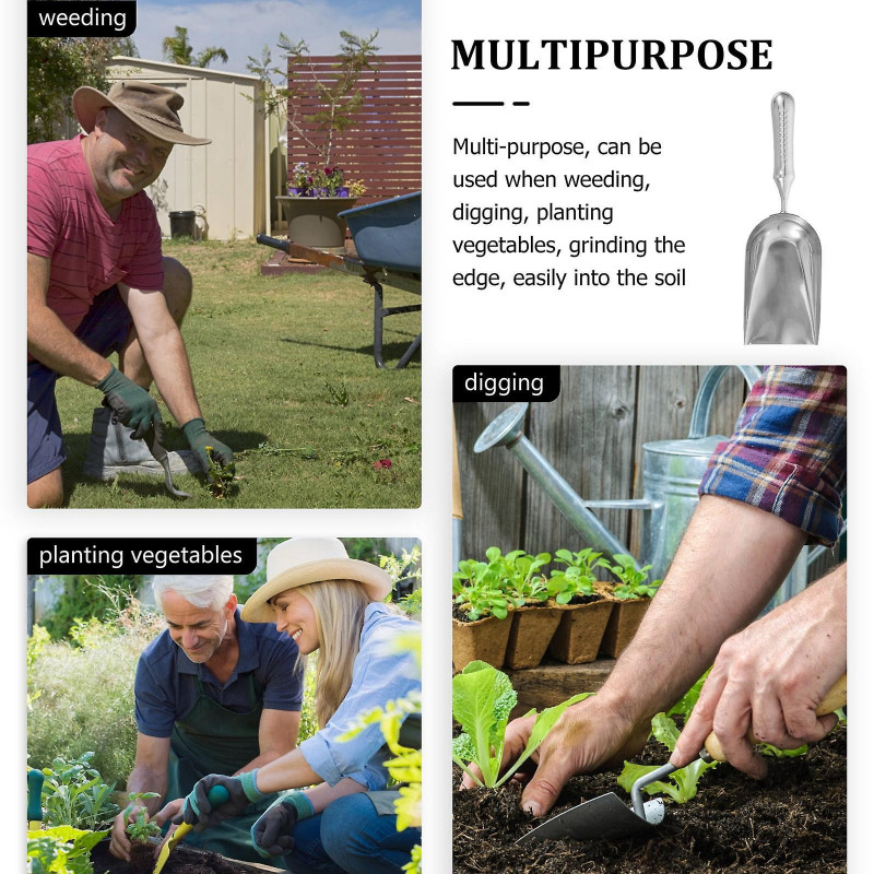 Small Yard Shovel Home Tools Metal Pooper Scooper Digging Stainless Steel Transplanting