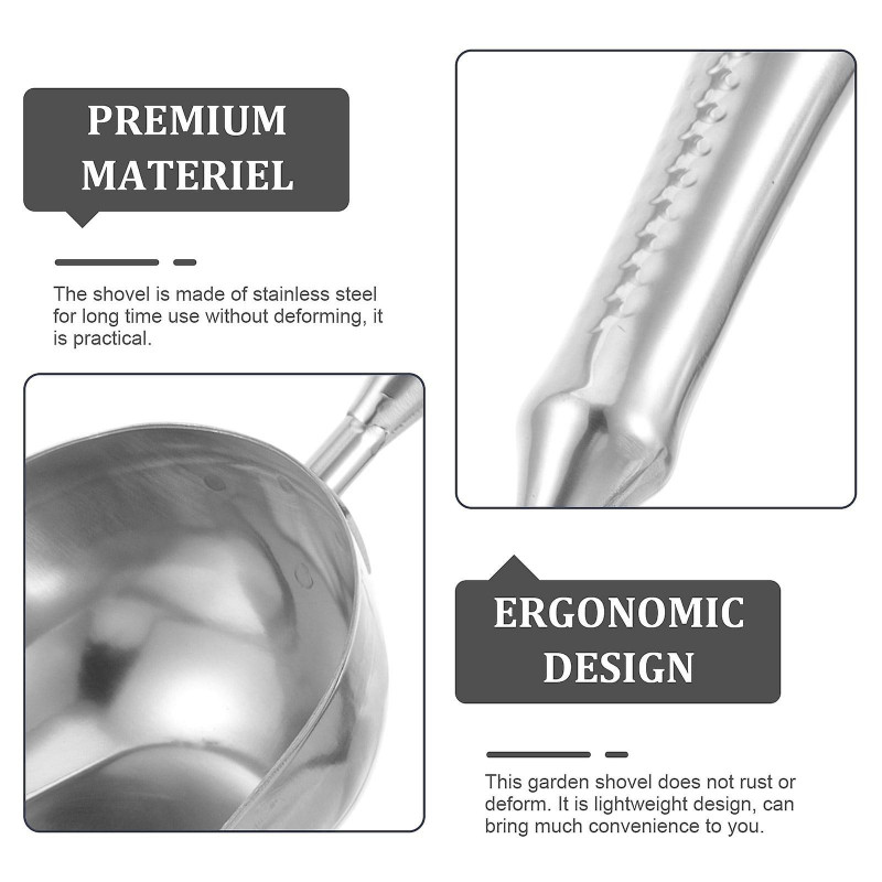 Small Yard Shovel Home Tools Metal Pooper Scooper Digging Stainless Steel Transplanting