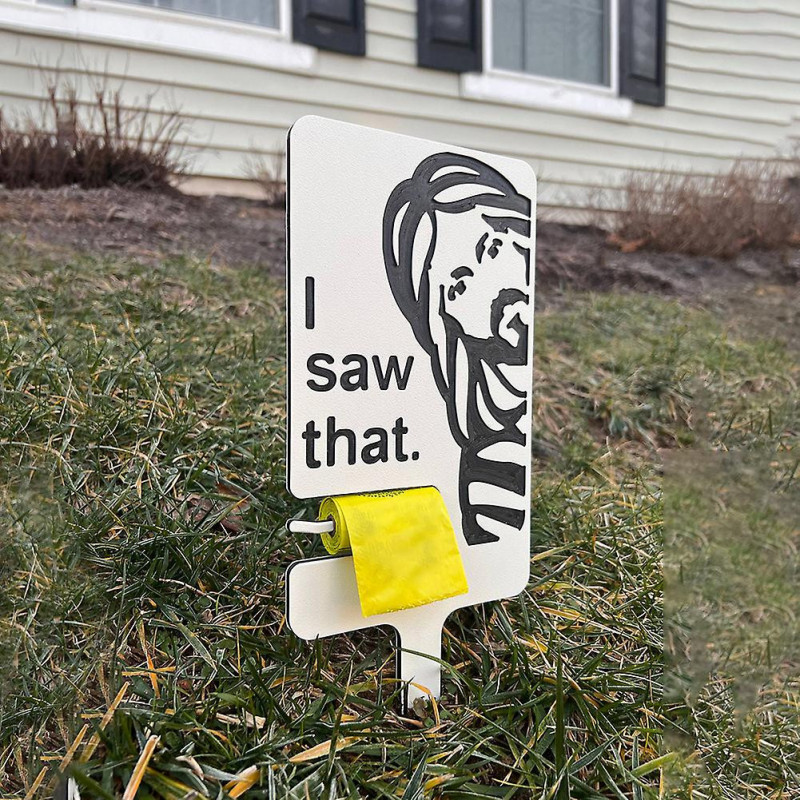 Wooden Dog Poop Sign with Bag Holder Interesting Yard Insert Sign for Garden Courtyard