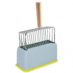 Pelle de litière de chat en métal avec support, pelle de caca de chaton à tamis rapide, support de litière pour [...]