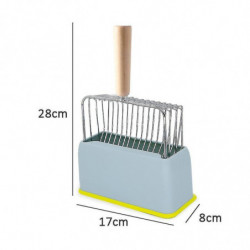 Pelle de litière de chat en métal avec support, pelle de caca de chaton à tamis rapide, support de litière pour [...]